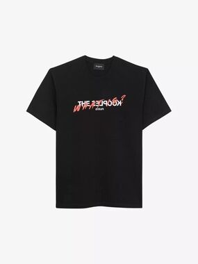 NWT The Kooples “What Is” Black T-Shirt with Red Graphic Logo